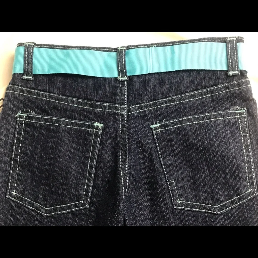 Girls Embroidered Butterfly Jeans W Belt 5/6